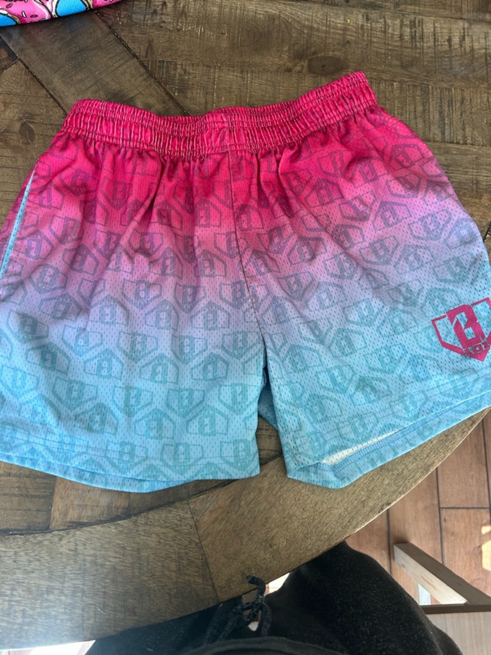 Men's Athletic Gradient Pink to Blue Performance Shorts